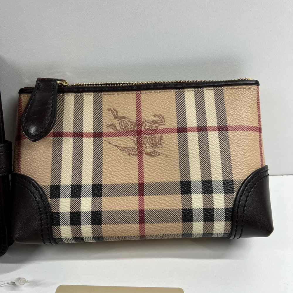 BURBERRY classic haymarket print cosmetic bag